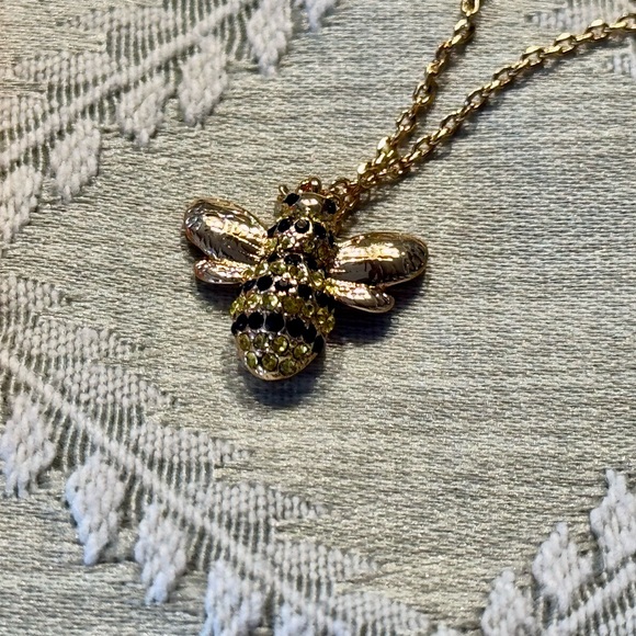 Kate Spade Gold and Crystal Bee Necklace - Picture 2 of 2